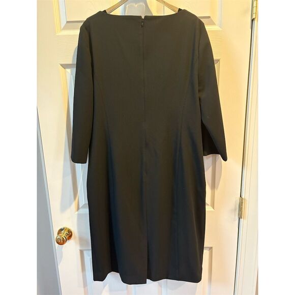 Ann‎ Taylor Women's Black Boat Neck 3/4 Sleeve Knee Length Dress Size 16 - Picture 7 of 11